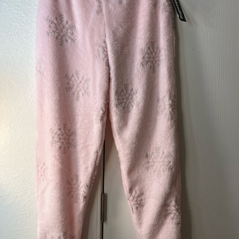 Cozy Pink Snowflake Kids Pajama Bottoms